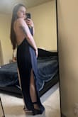 Absolutely love this dress! When I bought it I didn't realize how stretchy it would be, but it's perfect. It fits amazing, still slightly loose but form fitting enough. Still a little long when wearing 4-5inch heels but looks great. It's so comfortable too, would buy this in the green as well. - Sabrina K.