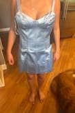 I love the dress, it's so cute, it fits right but the back won't zip up very sad about that - Abby C.
