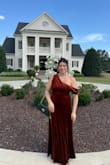 I absolutely loved this dress for my friend's wedding. Got lots of compliments on the color and style. Fit great; I had to get it hemmed because I'm on the shorter side. - Melissa A.