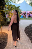 Lovedddd this dress, especially for a wedding. I think it's so chic and classic! However, when I went to wear it for the first time, I noticed fraying on the inner bust seam line when I was tying up the neck. I hadn't even gotten to wear it once! I didn't notice this when I had originally tried it on, so of course I had already taken all the tags off and I was unable to exchange. No big deal, probably fixable, but probably wouldn't purchase this dress for full price as the quality doesn't match the price point. - Emily H.