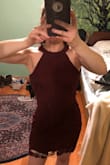 I ordered this dress for a wedding and I couldn't be happier! This dress is truly great material and looks so flattering on ! Hugs your body perfectly (: I ordered the light grey in XS and the burgundy in a S. I've decided to keep the small just because it gives more a bit more room and is longer ! If you're deciding between XS and Small id go A size up! Highly recommend - Anna H.