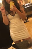 Wore this dress on the Vegas strip. It's just the right amount of sexy. The length was perfect. I'm 5'5 and it hit a little above mid thigh which for me is a sexy length but not too short that you're afraid of the dress coming up or anything popping out. The material is thick and it has a slip attached underneath. It's not see through at all. The top I just wore some sticky boobs underneath and was good to go! - Marissa G.