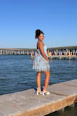Dress was cute and comfortable. No tugging at the top. The dress wasn't too short. - Veronica C.