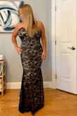 Beautiful dress, I ordered an XL because I was scared it would be tight. I usually am a large, but I am extremely happy that I sized up. It's stretchy and extremely flattering. - Luz A.