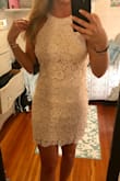I purchased this dress for my graduation / for a wedding later in the spring. Originally purchased a small but had to switch it for a MEDIUM. The exchange was quick & easy. The quality is great & it looks exactly as it does on the website. It fits snug so if you're torn between 2 sizes, I'd suggest ordering the larger of the two. LOVE this dress & will definitely be ordering from this site again. - Sarah V.