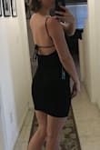 Love the material, it is thick and soft. I'm debating not wearing a bra with it as it does not seem that necessary! Fits great and molds to your shape. The material has very thin ribbed lines which allows it to be dressed down or up! Would buy again. - Morgan M.