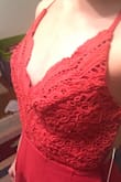 The color is beautiful and I've wanted this for over a year. The first time it was shipped, the lace was puckered and looked awful. The second time, was somewhat better but still puckered. Decided to keep since I purchased for my birthday and had my outfit already planned out. Although, the quality of their clothes is not what I expected, they do have an attentive and courteous staff. - Priscilla L.