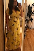 Fits absolutely perfectly. I wish the other wrap style dresses on this site fit like this one! The fabric is perfectly flowy and the color is gorgeous. I kind of want to buy it in every color - Rachel Z.