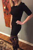 This is such a perfect dress. Very easy to dress up or down. Perfect fit. There is rouching on one side, but not the other. - Chloe W.