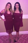 This dress was perfect for a fall wedding. I got many compliments. The material is thick and the dress looks expensive. It's very form fitting, and after some food and drinks, you could definitely see a food belly. - Cristina T.