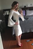 Bought this dress for our upcoming civil wedding ceremony, and I love it! Fabric is nice and thick, good quality, and it hugs you in a bit, but is still comfy. - Tracy F.