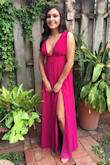 I wore this dress tonight and I absolutely loved it! It was a little loose on the top and a little longer so i had to altered. Other than that, it was perfect at the waist and the color was perfect! - Jeannie E.