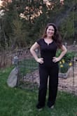This jumpsuit is perfect. The fit is great, I had to hem about an inch and a half and wear with heels. Material is high quality, construction is spot on. I'm always hesitant ordering online but this did not disappoint. - Sarah R.