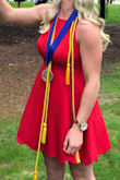 The back straps allow you to tighten the dress in the bust area which made the dress fit perfectly! Would buy in another color! Very happy with my purchase :) - Logan O.