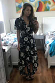 Bought this dress to wear as a wedding guest, and it was perfect! Definitely a tad long (but I'm a tad short), so I wore tall shoes. Also, the sleeve is quite substantial - I think it actually balances the low neckline well, but I might go with the split sleeve option if I do another wrap dress. - Samantha C.