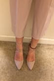 They are so cute and the material is really soft! I have wide feet and it's really hard to find heels that fit my feet. But these heels fit really well. They look so cute with dresses or trousers. I would love to buy more colors if they make more colors with the same style! - Grace J.