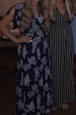 I wore this dress to a summer wedding. I just had a baby two weeks before so I was looking for something that gave me a good shape but was loose enough on my belly. I read reviews saying this ran a little large so I ordered a size down (from what the size chart told me would fit). I'm glad I did. I think when I get back to my pre-pregnancy weight (140) it will be a little big. Hopefully I can still make it work because I love this dress and can get a ton of use out of it. Also, I wore 3 inch heels and the dress was the perfect length. - Haley S.