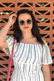 Love this romper! Sometimes off-the-shoulder stuff doesn't stay in place or can feel restricting, but this elastic is just right! It stays put and doesn't feel restricting at all. Super comfortable and very flattering because it's flowy. Super cute outfit! - Carly G.
