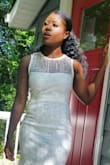 The sequins on the fabric are a bit uncomfortable, not great for summertime, and itchy on my skin. I also didn't like how my hair kept getting caught. Beautiful dress and lovely style though! - Munah G.