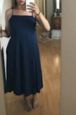For the price, an extremely good buy. Had to press the dress as it is wrinkle-prone and fits a tad tight in the chest, but nothing too bad. It flares a lot so I wouldn't recommend sizing up. - Jennifer G.