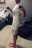 Love this dress.  I ordered several white dresses for bridal showers and this was the one I thought I'd like the least, but was my favorite.  It is so cute and I have really big boobs and it had actual support somehow (because of how tight it is) so I don't even have to wear a bra. I initially bought a small but it was too big up top so I ordered an xs.  Super cute and I highly recommend! - Lauren K.