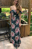 Such a beautiful dress!!! It fit me perfectly, and a great dress for a wedding! The leg slit was not too high it too low, just perfect!! It's a little long, but it worked out for me because I'm taller, but in case anyway is shorter, I would wear heels so you don't step on the dress!! I love it! - Amara N.