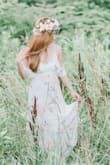 This dress is exactly what I've been looking for. Long, flowy, light floral dress- perfect for my engagement session. This dress is very long and I didn't want to have it altered because I want to hold the side of the dress with the wind blown effect. I knew it would come out so beautiful. Even my photographer loved it so much when she first saw my dress! It was a little tight on my lower chest but no big deal. I could've exchange it for a  Small but I was afraid that it might be a little big on me so I decided to just keep it. I'm glad I did because all of our photos were spectacular. If you're planning for a photo session, buy this dress!! - Mary G.