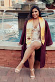 I will say that it would probably be more comfortable with someone with a smaller chest size, but even that looked great! Used it for my grad pics and I got so many compliments, the fabric was very lightweight and I had no problem with it being see through. - Lizbeth P.