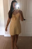 This is such a cute dress. I'm normally in between a medium and large in Lulu's dress sizes, and I decided to size up to a large, and it fits perfectly. This dress is so nice for summer, and I get tons of compliments on it whenever I wear it! I definitely recommend. - Mary T.