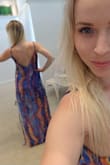 I order from lulus all the time and standardly always order a small. I never size down but on this dress I would recommend it. I did keep the small and I just wear it with a belt because I didnt want to wait to exchange a size.
Otherwise the fabric is super light weight and the colors are beautiful. Love the low back. The bottom is a litter sheer and the slip part underneath is a bit sheer so it blends well. I've worn it once and gotten tons of compliments already! - Jennifer V.