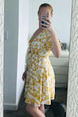 I think the dress is beautiful, it is flattering and the colors and pattern are vivid. I chose a size small, but my arm movement is a little restricted, every thing else fits well. I would not change it because a medium would be too big on me and I can wear the dress the way it is. Otherwise I really love it and can't wait to wear it. I highly recommend - Janet R.