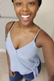 I own this shirt in three colors now! It fits so perfect. I received so many compliments. Absolutely love it.....p.s. the button does open at the top if you have bigger boobs so get a size to fit ya boobs. I have small waist and about 36D and I wear a large. Normally a medium in tops. - Dominique L.