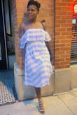 This dress is so light but yet a show stopper.  I noticed my one sleeve came with a loose elastic, but I had already tore the tag off.   I think it is a bit overpriced for the material of the fabric. The style is very cute. I find care much for the elastic area at the top, I think buttons would've looked better and hold up better. - Munah G.