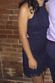 I love this dress, bought it for a weeding and was a perfect choice. I loved the color and the material, it fits perfect. I bought the small at first but was too tight so I returned it (easily) and got a medium which was perfect to me (5'8" - 135 lb). - Bruna S.