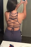 This is one of the dresses that was picked as a bridesmaid option, on a whim I decided to try it, never thinking it would work - I'm very large chested with very large hips and booty. But I put it on and instantly fell in love!! What made it better was I liked that way it looked in a mirror I usually hate never use - everyone has a skinny mirror they enjoy, this one is not that!
Please excuse the photo of the back view, the boyfriend doesn't really know how to tie it correctly yet - which is why I'm holding it up in the front view also lol. - Chelsea T.
