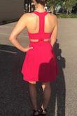 This dress fits like a glove! I ordered an size XS size and at first I was hesitant since I wasn't sure if it would fit or if it'd look like it does in the photo since I'm a petite size. But once I received the dress I was extremely satisfied! The material is phenomenal, it's made with great quality and it is so comfortable!! It looks exactly as presented in the photo, and I received so many compliments on the style and color of the dress. Such a great buy!! - Amelia B.