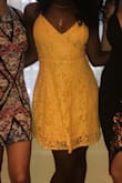 This dress is so comfortable and can be dressed up or down. I love the fit, it's a bit short, but not too short. I love the lace detail and how it flares out. Makes your body look amazing. - Bermuda P.