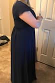 This dress is so comfy! I ordered it for a friends formal wedding. It does run very large in size. I originally planned to order XL based on my measurements. I ended up ordering a LG because the XL was sold out but I loved it so much I thought it was worth trying and I'm so glad I did! But when I got it, it was way too big up top and at the waist. I sent it back and got a Med and fits great! I'm short so I plan to wear heels or wedges. The top is big, I plan to pin it up before wearing. So happy I found Lulus from a friends recommendation! - Kailey H.