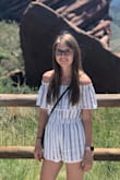 This romper was slightly out of my comfort zone, but I bought to it wear on vacation in Colorado to a concert! So I made sure I wore it! The only thing I didn't like, when you raise your arms the romper rides up showing more of your booty! But it's super cute! - Katy B.