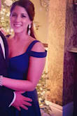 I needed a gown for a winter wedding I was attending and this dress was perfect! I ordered a size bigger just to be safe and I am glad I did. Just a tad to be taken in and had it hemmed a bit since I am so short. It looked great and I felt fabulous in it! Loved the slit in the dress too! I ordered this dress a couple years ago and even have worn it again on a different occasion. Just got married and two of my bridesmaids also ordered this dress but, in blush and it looked gorgeous! Pictures of those dresses to come... A Great buy and perfect navy color for a December wedding up North. - Kristen W.
