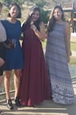I wore it to a friend's wedding and it was gorgeous. The only thing I had to do was get it hemmed because it is large in that department and I am also not that tall, 5'4". That's that I was wearing 3 inch heels too! It's definitely not see through. It's lined with, what I think is, silk underneath and it also has two layers on top of that of a different material. - Jessica G.