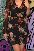 This dress looks perfect with HARPER BLACK SUEDE ANKLE STRAP HEELS. I really liked the material of this dress and wearing it on a summer night is perfect, not too hot and not too cold. - Elena T.