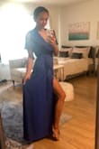 I sized down to a XS (normally S), for the wrap detail to not overlap and hem to fall correctly. It was perfect! Fabric is very sheer and wrinkles easily but the darker color helps it not be see through and wrinkles come out easily with a steamer. Glad I caught this on sale! - Danielle S.