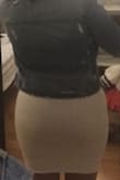 I purchase this dress in a size XL for a friend all white party and it was perfect! Runs a little bit big around the Breast  area but I had on a jacket so it didn't show and also it wasn't a bright white more so a beige color and the fabric wasn't see through overall I'm happy with my purchase but I would order a size down if you like fitted and hug your shape. - Tamika M.