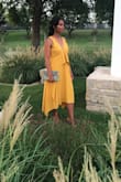 I normally wear a large, but that's in tighter dresses. I ordered a large and when I got the dress I was worried it would be too large because it was flowy. Turned out to be perfect! So many compliments and a great wedding choice for HOT Texas summer heat. Recommend sizing down or you can try your luck like I did. - Sarah A.