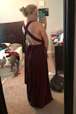 I ordered this dress for my sisters wedding & it is absolutely perfect! I was so excited to try it on. it's a little heavy but it doesn't weigh me down or anything. I have a small waist but huge bust so I was scared the top part was going to be a little small but it honestly was great. there is enough fabric to keep my boobs in & together so I don't have to wear a bra either! I am excited to wear this to the wedding & see all the different ways we can wear it! - Morgan D.