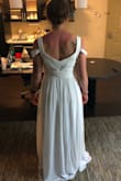This was a beautiful dress! It was way too big, I had an extra 4 inches around the torso that could have been taken off. I usually wear a large so I would suggest ordering a size down, however the length was great! I found a different dress from Lulu but this one could have been pretty! - Samantha G.