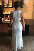 Very flattering dress, it was a little loose on the torso so I ended up returning it. However the fabric and zipper were high quality and were very comfortable! The length was enough for short heels but not much more! - Samantha G.