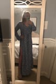 I was on the fence about whether to order a L or an XL in this dress, but ended up ordering the XL in fear that the large may be too small in the chest area. After reading the reviews, I was worried I ordered a size too big, but I liked the way the dress fit me! It is flowy and flattering. I love it! Can't wait to wear it to my boyfriend's sister's wedding in a few weeks!! - Kayla T.