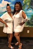 I'm a thick girl but the XL was super cute & flattering on me. Actually made me look slimmer. I'm a 38D so the chest was a little snug but it worked. I received soo many compliments when I wore it. - Leslie K.